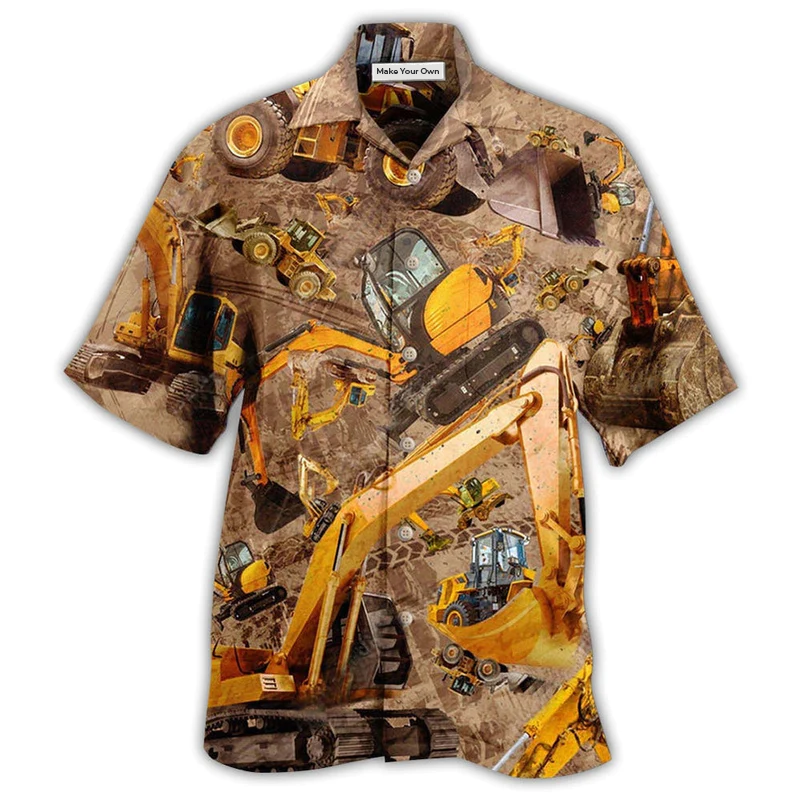 Excavator Don't Mess Hard Work Excavator - Hawaiian Shirt