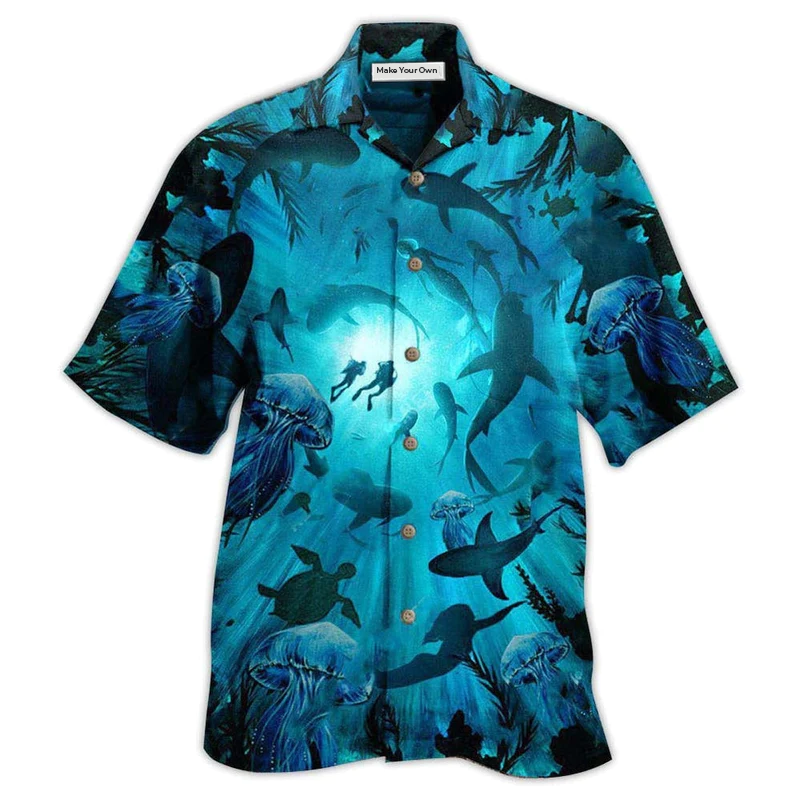Diving Ocean Marine Biology Into The Sea - Hawaiian Shirt