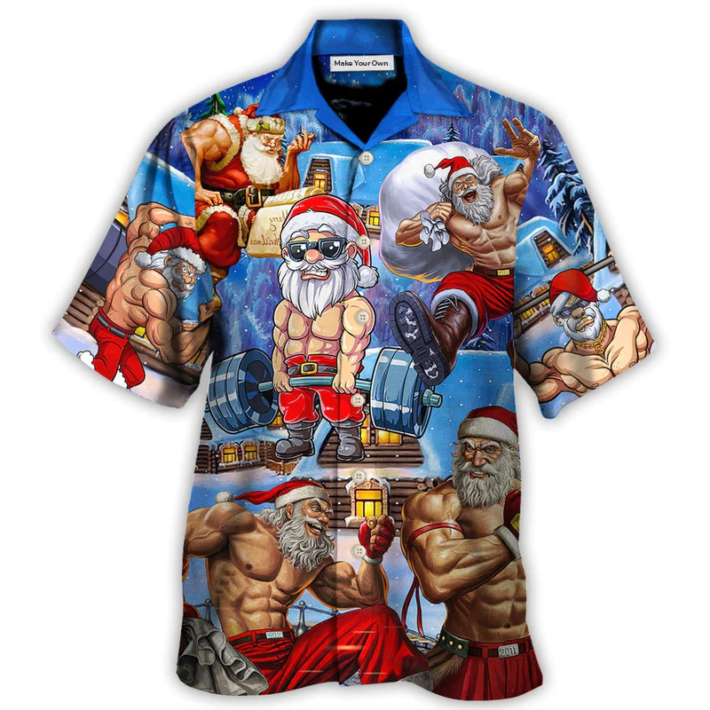 Christmas Santa Weightlifting Christmas Fitness Gym - Hawaiian Shirt - HAWS01NDN031122