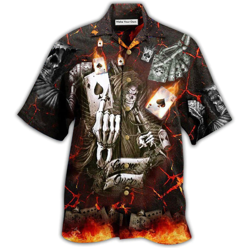 Gambling Card Game Over Cool - Hawaiian Shirt