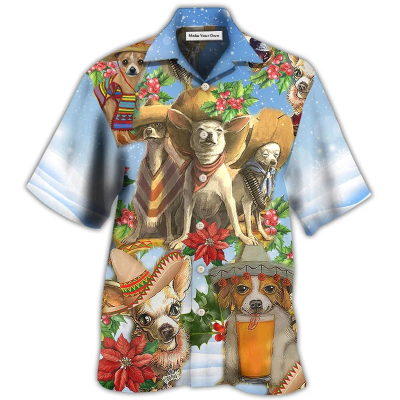 Chihuahua Loves Snow Merry Christmas - Hawaiian Shirt