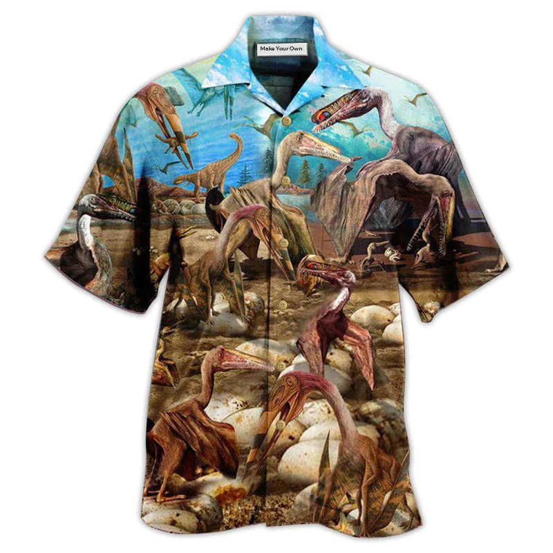 Dinosaur Born To Be King Of Sky Freedom - Hawaiian Shirt