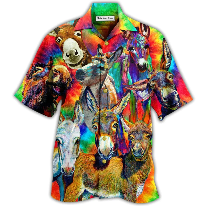 Donkey Animals Love Color Always Smile - Hawaiian Shirt
