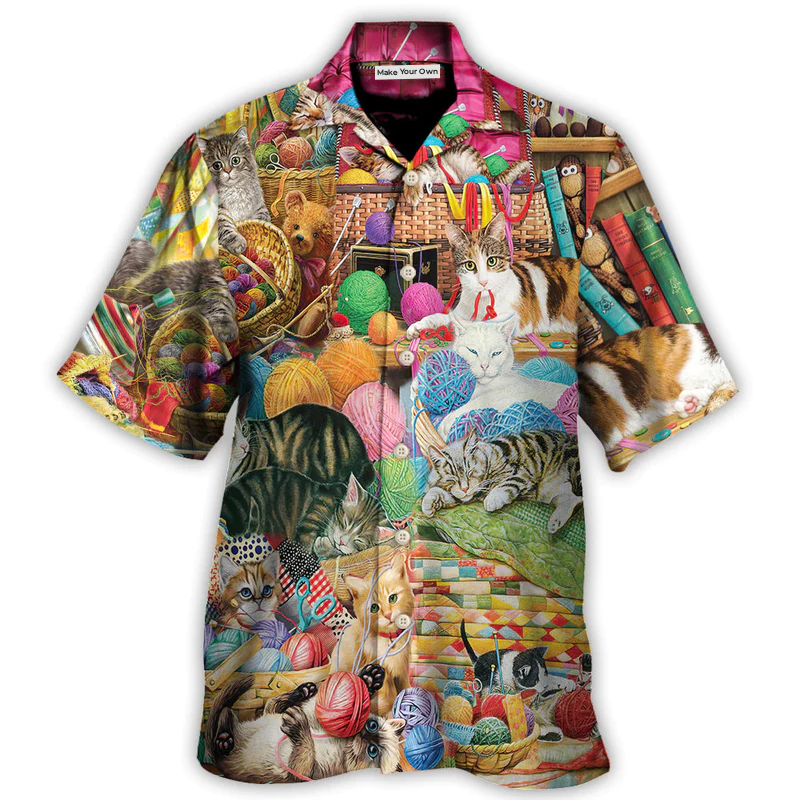 Cat Knitting Is Kinda My Thing - Hawaiian Shirt