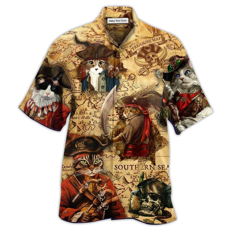 Cat Pirate Amazing Cool Style - Hawaiian Shirt