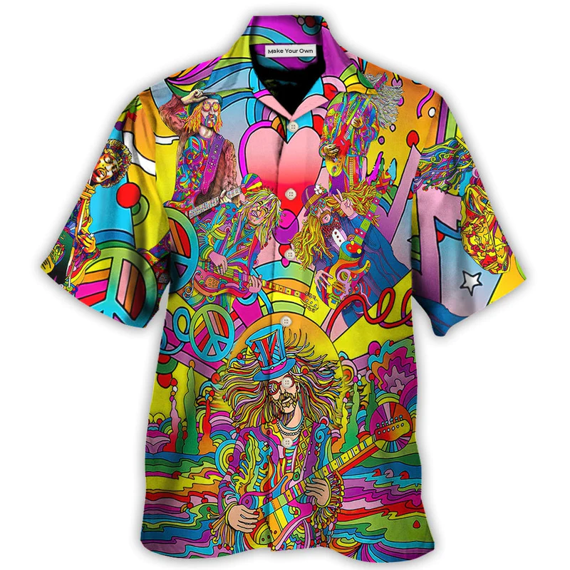 Hippie Music Guitar Psychedelic Musician - Hawaiian Shirt