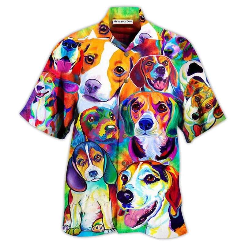 Beagle Dogs Painting Beautiful - Hawaiian Shirt